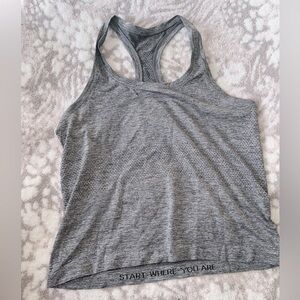 Grey Lululemon race length swiftly tank size 8